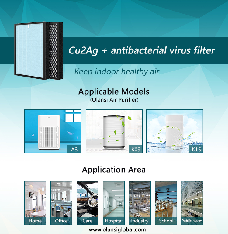 Anti virus antibacterial HEPA filter